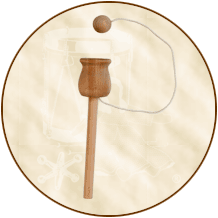 Click to View Enlarged Image of Cup and Ball Toss Toy ~ Natural