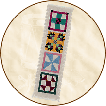 Click to View Enlarged Image of Quilt Pattern Cross-Stitch Bookmark